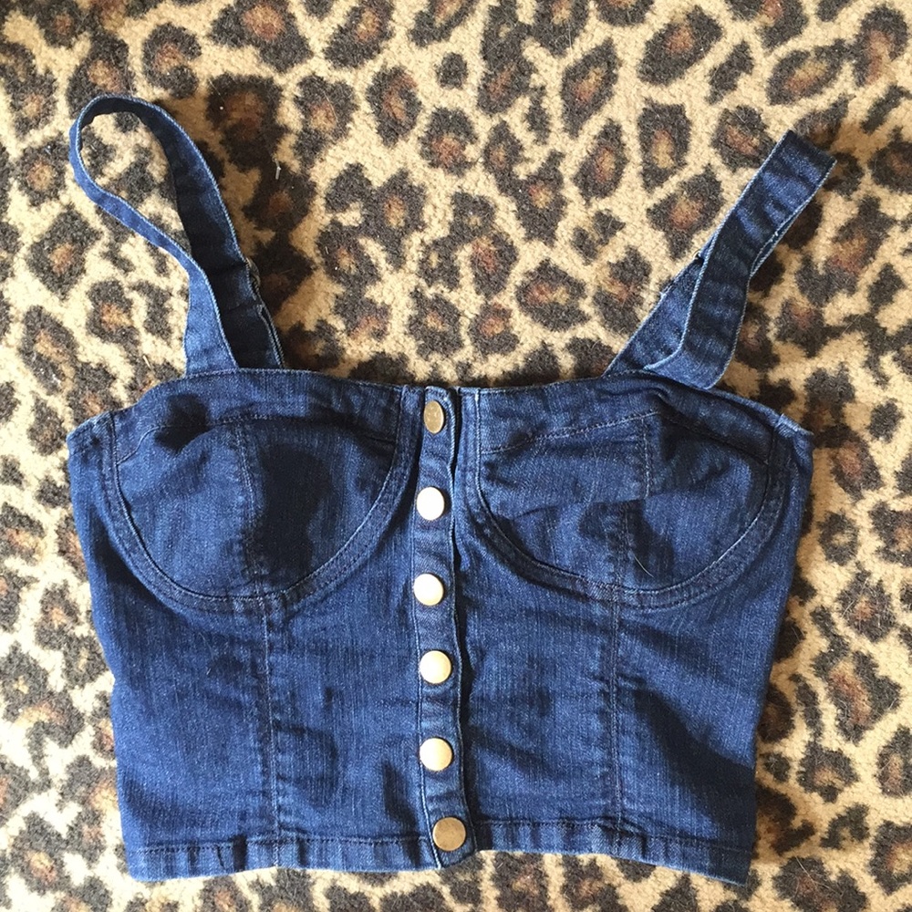 Forever 21 denim crop top